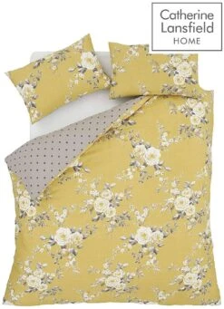 Catherine Lansfield Canterbury Ochre Quilt Set -The Fine Bedding Company shop 21371 20364