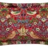 Morris & Co Strawberry Thief Oxford Pillowcase - Crimson -The Fine Bedding Company shop 37613 13748