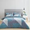 Catherine Lansfield Larsson Geo Teal Duvet Set -The Fine Bedding Company shop 38138 13346