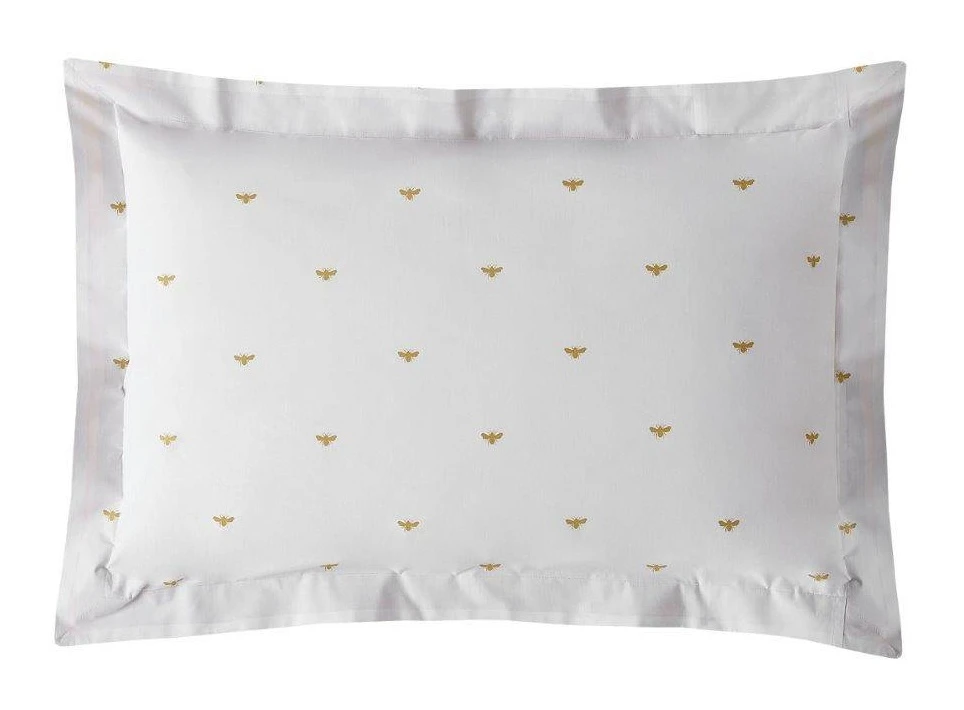 Sophie Allport Bees Mustard Oxford Pillowcase Pair 4 Sophie Allport Bees Mustard Oxford Pillowcase Pair - Image 2