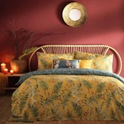 Furn Mazari Exotic Jungle Duvet Cover Set Mustard