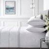 Appletree Boutique Embroidered Band White/ Silver Duvet Cover Set