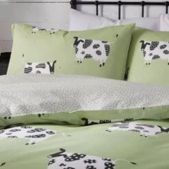 Fusion Daisy Cow Green Duvet Cover Set -The Fine Bedding Company shop 54065 23993