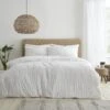 Catherine Lansfield Seersucker White Duvet Set -The Fine Bedding Company shop 54084 23915